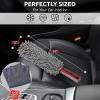 imageCar Duster Interior by TAKAVU 360 Microfiber Fingers Unbreakable Comfort Handle Lint and Scratch Free Include Microfiber Towel for Car ampamp Home Use The Best Auto Accessories GrayMicrofiber Chenille with Towel