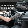 imageCar Duster Interior by TAKAVU 360 Microfiber Fingers Unbreakable Comfort Handle Lint and Scratch Free Include Microfiber Towel for Car ampamp Home Use The Best Auto Accessories GrayMicrofiber Chenille with Towel