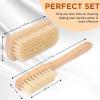 imageHorsehair Laundry Stain Brushes Set 2pcs by TAKAVU Natural Soft Bristle for Scrubbing Out Tough Stains on Delicate Fabrics Knits Cotton Leather Washable FabricsWhite Boar Bristle  2pcs