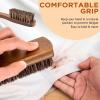 imageHorsehair Laundry Stain Brushes Set 2pcs by TAKAVU Natural Soft Bristle for Scrubbing Out Tough Stains on Delicate Fabrics Knits Cotton Leather Washable FabricsHorse Hair Bristle  2pcs