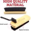 imageLeather ampamp Textile Shine Brush by TAKAVU Durable Soft Nylon Bristles Included Detailing Cleaning Brush Unique Concave Design Wood Handle for Car Interior Seat Carpet Upholstery Couch Boots ShoesNylon Bristle
