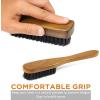 imageLeather ampamp Textile Shine Brush by TAKAVU Durable Soft Nylon Bristles Included Detailing Cleaning Brush Unique Concave Design Wood Handle for Car Interior Seat Carpet Upholstery Couch Boots ShoesBlack Boar Bristle