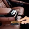 imageLeather ampamp Textile Shine Brush by TAKAVU Durable Soft Nylon Bristles Included Detailing Cleaning Brush Unique Concave Design Wood Handle for Car Interior Seat Carpet Upholstery Couch Boots ShoesBlack Boar Bristle