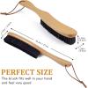 imageLint Brush for Clothes with 100 Soft Horse Hair Bristle Large Beech Wood Handle Lint Remover for Hat Pet Hair Suits Cashmere Wool Velvet Suede ShoeBlack Boar Bristle