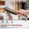 imageLint Brush for Clothes with 100 Soft Horse Hair Bristle Large Beech Wood Handle Lint Remover for Hat Pet Hair Suits Cashmere Wool Velvet Suede ShoeWalnuthorsehair