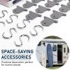 imageTAKAVU Awning Hooks 12pcs Stainless Steel ampamp Plastic Storage Hook for RV Camper Camping Indoor Outdoor Decor 15lbs Weight Capacity12