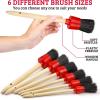 imageTAKAVU Complete Car Detailing Kit 12pc  Detail Brushes Wire Brushes Vent Duster ampamp Microfiber Towel for Wheels Interior Exterior Engine Bay ampamp Motorcycle Cleaning6 Detailing Brushes