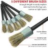 imageTAKAVU Complete Car Detailing Kit 12pc  Detail Brushes Wire Brushes Vent Duster ampamp Microfiber Towel for Wheels Interior Exterior Engine Bay ampamp Motorcycle CleaningComplete Car Detailing Brush Kit
