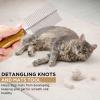 imageTAKAVU Dematting Fur Rake Comb Brush for Dogs ampamp Cats  Undercoat Comb with Safety Blades for Removing Knots Mats ampamp Tangles  Grooming Tool for Poodles Doodles Long Haired PetsDouble Side Comb