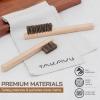 imageTAKAVU Horsehair Detail Brush Set Silver Cleaning Brushes ampamp Polish Cloth for Silverware Plateware Jewelry2pcs Horsehair Brush Set