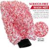 imageTAKAVU New Car Wash Mitt 2 Pack Premium Cyclone Microfiber Washing Gloves Holds Tons of Sudsy Water for Effective Washing Machine Washable Lint Free Scratch Free Green ampamp WhiteWhite Red