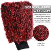 imageTAKAVU New Car Wash Mitt 2 Pack Premium Cyclone Microfiber Washing Gloves Holds Tons of Sudsy Water for Effective Washing Machine Washable Lint Free Scratch Free Green ampamp WhiteRed