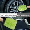 imageTAKAVU New Car Wash Mitt 2 Pack Premium Cyclone Microfiber Washing Gloves Holds Tons of Sudsy Water for Effective Washing Machine Washable Lint Free Scratch Free Green ampamp WhiteGreen