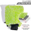 imageTAKAVU New Car Wash Mitt 2 Pack Premium Cyclone Microfiber Washing Gloves Holds Tons of Sudsy Water for Effective Washing Machine Washable Lint Free Scratch Free Green ampamp WhiteGreen