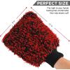 imageTAKAVU New Car Wash Mitt 2 Pack Premium Cyclone Microfiber Washing Gloves Holds Tons of Sudsy Water for Effective Washing Machine Washable Lint Free Scratch Free Green ampamp WhiteRed