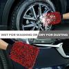 imageTAKAVU New Car Wash Mitt 2 Pack Premium Cyclone Microfiber Washing Gloves Holds Tons of Sudsy Water for Effective Washing Machine Washable Lint Free Scratch Free Green ampamp WhiteRed