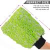 imageTAKAVU New Car Wash Mitt 2 Pack Premium Cyclone Microfiber Washing Gloves Holds Tons of Sudsy Water for Effective Washing Machine Washable Lint Free Scratch Free Green ampamp WhiteGreen