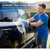 imageTAKAVU New Car Wash Mitt 2 Pack Premium Cyclone Microfiber Washing Gloves Holds Tons of Sudsy Water for Effective Washing Machine Washable Lint Free Scratch Free Green ampamp WhiteBlue  White