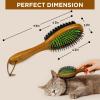 imageTAKAVU Pin ampamp Bristle Pet Brush for Dogs ampamp Cats  Double Sided Grooming Tool Detangles Removes Loose Hair ampamp Conditions Coat  Wood HandleBlack Boar Bristle  Pin Brush
