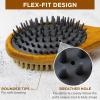 imageTAKAVU Pin ampamp Bristle Pet Brush for Dogs ampamp Cats  Double Sided Grooming Tool Detangles Removes Loose Hair ampamp Conditions Coat  Wood HandleWhite Boar Bristle  Silicone Brush