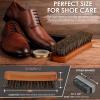 imageTAKAVU Shoe Shine Brushes Kit 4PCS  100 Soft Horsehair Bristles Brush Polish Applicator Crepe Suede Shoes Brush Microfiber Buffing Cloth for Shoes Leather Boot Cloth Bag2pcs Shoe Brush 67 inches