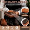 imageTAKAVU Shoe Shine Brushes Kit 4PCS  100 Soft Horsehair Bristles Brush Polish Applicator Crepe Suede Shoes Brush Microfiber Buffing Cloth for Shoes Leather Boot Cloth BagShoe Brush 67 inches