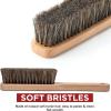 imageTAKAVU Shoe Shine Brushes Kit 4PCS  100 Soft Horsehair Bristles Brush Polish Applicator Crepe Suede Shoes Brush Microfiber Buffing Cloth for Shoes Leather Boot Cloth BagShoe Brush 102 inches