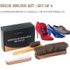 imageTAKAVU Shoe Shine Brushes Kit 4PCS  100 Soft Horsehair Bristles Brush Polish Applicator Crepe Suede Shoes Brush Microfiber Buffing Cloth for Shoes Leather Boot Cloth Bag4 Piece Set