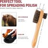 imageTAKAVU Shoe Shine Brushes Kit 4PCS  100 Soft Horsehair Bristles Brush Polish Applicator Crepe Suede Shoes Brush Microfiber Buffing Cloth for Shoes Leather Boot Cloth BagShoe Polishing Applicator