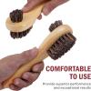 imageTAKAVU Shoe Shine Brushes Kit 4PCS  100 Soft Horsehair Bristles Brush Polish Applicator Crepe Suede Shoes Brush Microfiber Buffing Cloth for Shoes Leather Boot Cloth BagShoe Polishing Applicator