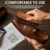 imageTAKAVU Shoe Shine Brushes Kit 4PCS  100 Soft Horsehair Bristles Brush Polish Applicator Crepe Suede Shoes Brush Microfiber Buffing Cloth for Shoes Leather Boot Cloth BagShoe Brush 67 inches