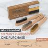 imageTAKAVU Small Wire Brush Set 3 Different Types Brush Brass  Stainless Steel  Nylon Wire Brushes for Cleaning with Curved Handle Grip for Rust Removal Dirt Paint Scrubbing3pcs Small Wooden Wire Brush
