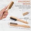 imageTAKAVU Small Wire Brush Set 3 Different Types Brush Brass  Stainless Steel  Nylon Wire Brushes for Cleaning with Curved Handle Grip for Rust Removal Dirt Paint Scrubbing3pcs Small Wooden Wire Brush