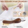 imageTAKAVU Stain Brush Laundry Brush for Stain Removal Natural Horse Hair Cleaning Brush with Ergonomic Handle Suitable for Delicate Fabrics Without Damage Perfect Laundry Shoes Boots HomeWhite Boar Bristle