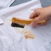 imageTAKAVU Stain Brush Laundry Brush for Stain Removal Natural Horse Hair Cleaning Brush with Ergonomic Handle Suitable for Delicate Fabrics Without Damage Perfect Laundry Shoes Boots HomeBlack Boar Bristle
