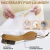imageTAKAVU Stain Brush Laundry Brush for Stain Removal Natural Horse Hair Cleaning Brush with Ergonomic Handle Suitable for Delicate Fabrics Without Damage Perfect Laundry Shoes Boots Home2pcs Horse Hair Bristle
