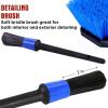 imageTAKAVU Wheel Tire Brush  Soft Bristle with Short Handle Included Detailing Brush  Car Cleaning Kit for Rims Tires Interior Vents Emblems  Scratch SafeBlue  Stiff Bristle
