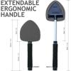 imageTAKAVU Windshield Window Cleaner Tool Extendable LongReach Handle Unique Pivoting Triangular Head 3 Washable Reusable Microfiber Bonnets Car ampamp Home Inside Interior Exterior Use  Lint Free RedBlack  Grey