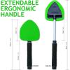 imageTAKAVU Windshield Window Cleaner Tool Extendable LongReach Handle Unique Pivoting Triangular Head 3 Washable Reusable Microfiber Bonnets Car ampamp Home Inside Interior Exterior Use  Lint Free RedBlack  Green