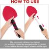 imageTAKAVU Windshield Window Cleaner Tool Extendable LongReach Handle Unique Pivoting Triangular Head 3 Washable Reusable Microfiber Bonnets Car ampamp Home Inside Interior Exterior Use  Lint Free RedBlack  Red