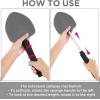 imageTAKAVU Windshield Window Cleaner Tool Extendable LongReach Handle Unique Pivoting Triangular Head 3 Washable Reusable Microfiber Bonnets Car ampamp Home Inside Interior Exterior Use  Lint Free RedBlack  Grey