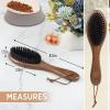 imageTakavu Boar Bristle Cat Hair Brush Gentle Grooming Brush with Natural Bristles and Wooden Handle for Sensitive Skin Pet Cleaning Supplies Keeping Your Cats Fur Hair Coat Healthy and ShinyBlack Boar Bristle