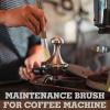 imageTakavu Coffee Grinder Cleaning Brush Barista Brush with Black Boar Bristle Espresso Machine Cleaner Tool Brista Dusting Accessories Used on Group Heads Shower Screen Portafilter Scoop TamperWhite Boar Bristle