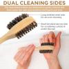imageTakavu Nail Brush Pure Boar Bristles Natural Wood Handle Nail Cleaning Brush for Scrubbing Fingernail Toenail Hand Feet Dual Sided for Regular Manicure Nail Care HygieneBrown Horse Hair
