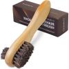 imageTAKAVU Shoe Shine Brushes Kit 4PCS  100 Soft Horsehair Bristles Brush Polish Applicator Crepe Suede Shoes Brush Microfiber Buffing Cloth for Shoes Leather Boot Cloth BagShoe Polishing Applicator
