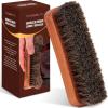 imageTAKAVU Shoe Shine Brushes Kit 4PCS  100 Soft Horsehair Bristles Brush Polish Applicator Crepe Suede Shoes Brush Microfiber Buffing Cloth for Shoes Leather Boot Cloth BagShoe Brush 67 inches