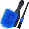 imageTAKAVU Wheel Tire Brush  Soft Bristle with Short Handle Included Detailing Brush  Car Cleaning Kit for Rims Tires Interior Vents Emblems  Scratch SafeBlue  Stiff Bristle