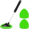 imageTAKAVU Windshield Window Cleaner Tool Extendable LongReach Handle Unique Pivoting Triangular Head 3 Washable Reusable Microfiber Bonnets Car ampamp Home Inside Interior Exterior Use  Lint Free RedBlack  Green