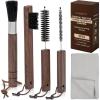 imageTakavu Coffee Grinder Cleaning Brush Barista Brush with Black Boar Bristle Espresso Machine Cleaner Tool Brista Dusting Accessories Used on Group Heads Shower Screen Portafilter Scoop TamperKit